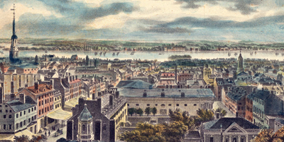 Banner Image: Panorama of Philadelphia from the State House Steeple, Looking East.  From J. C. Wild, Panorama and Views of Philadelphia and its Vicinity.... (Philadelphia: J.B. Chevalier, 1838).