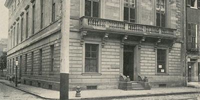 Banner Image: Athenaeum, c.1897 from John Trevor Custis, The Public Schools of Philadelphia. (Phila.: Burk & McFetridge, 1897). This is the earliest known photograph of the Athenaeum exterior.