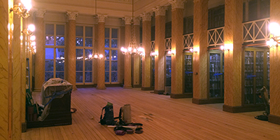 Banner Image: Floor of Members' Reading Room during re-finishing work. Photo by Johnathan Ericson.