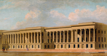 Banner Image: Rendering of the U. S. Treasury Building, 1838.  Thomas Ustick Walter, Architect.  T. U. Walter Collection.