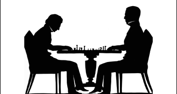 Banner Image: Silhouette depicting a game of chess between Athenaeum Librarian William McIlhenney Jr. and George Spackman, his fellow alumnus from the University of Pennsylvania.  Probably by Auguste Edouart, c1840-1850.